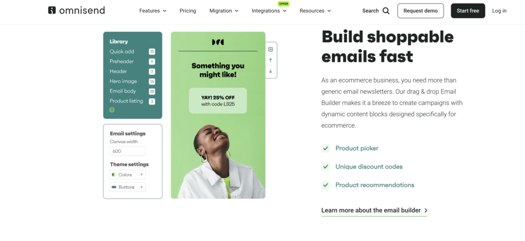Omnisend vs Mailchimp: omnisend features 